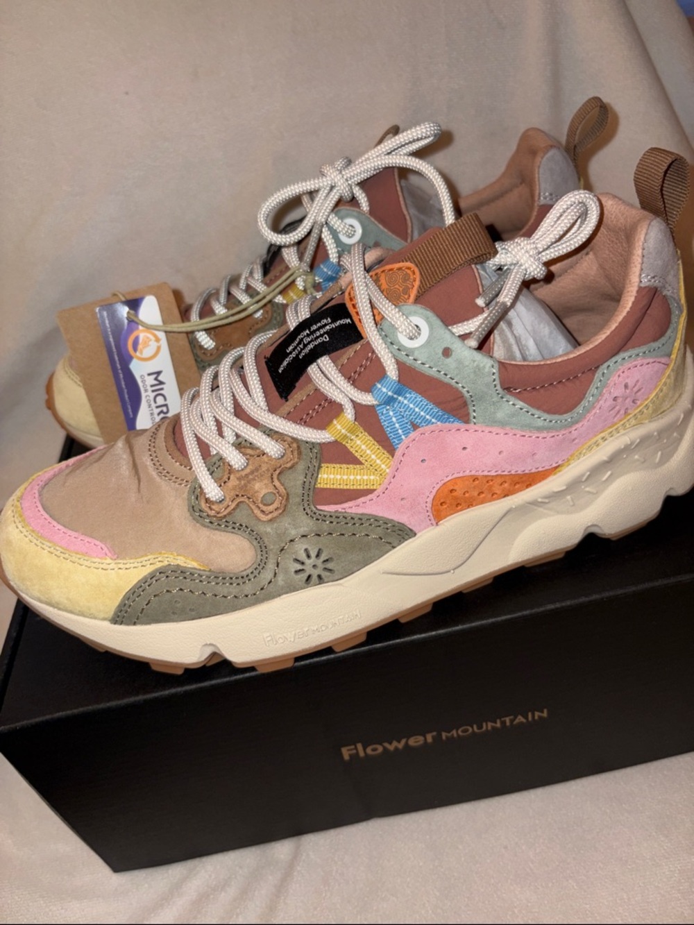 NWT Flower Mountain Yamano 3 Sneakers in Cream-Military-Pink - Picture 13 of 16